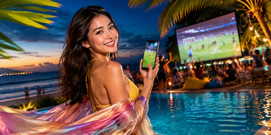 Bãi biển Vũng Tàu buổi chiều, người dùng theo dõi kèo bóng đá và kiểm tra giao dịch tài chính trên ct36 qua điện thoại